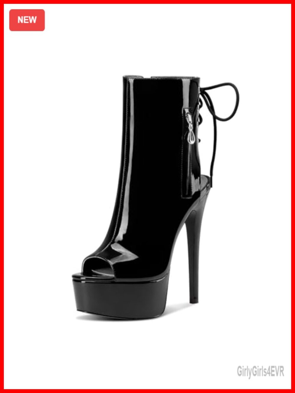Castamere Women's Peep Toe Stiletto Platform Ankle Boots Lace-Up 5.9In Heels